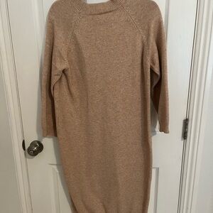 Knee Length Tan Sweater Dress